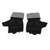 Black Workout Gloves Gym Fitness Weight Lifting Half Finger Gloves with Wrist Strap for Exercise Training L