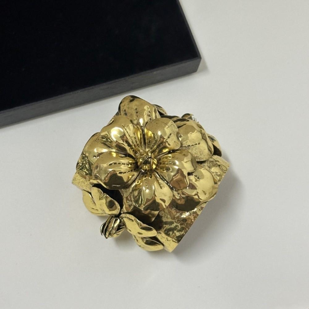 Armlet Exaggerated Flower Bangle Geometric Women's Wrist Jewelry Metal Flower Bracelet  Daily