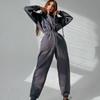 Mono de manga larga con cremallera para mujer, ropa deportiva de otoño, chándal informal de invierno, sudaderas con capucha de moda