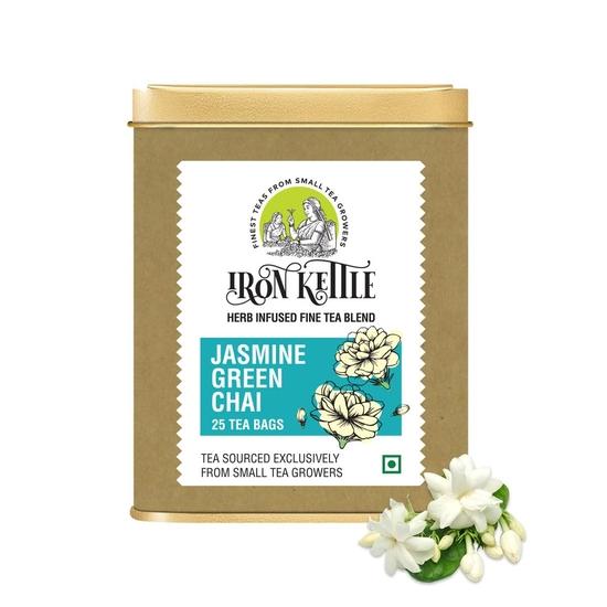 

Железный чайник Зеленый чай Жасмин | Зеленый чай с высокогорных плантаций, смешанный, Изготовлен исключительно из сырья от мелких производителей чая, 25 чайных пакетиков 50GM