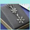 Elegant Korean Double Layer Snowflake Necklace For Women Fashion Accessory