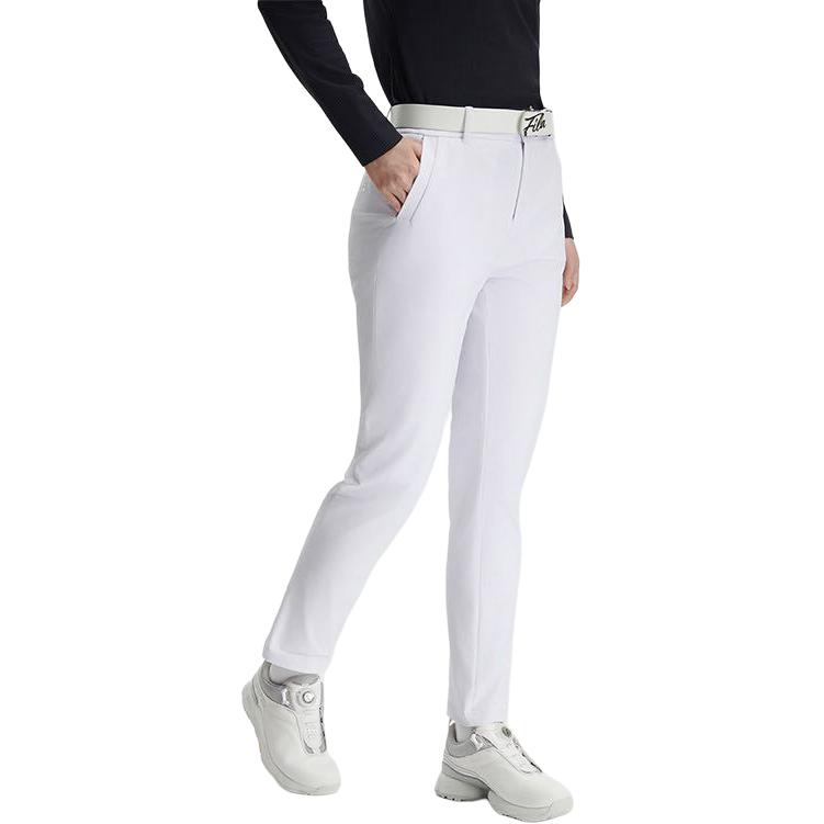Fila Golf Series Comfortable Soft Solid Color Long Pants Casual Pants Women Bottoms Jade-White A11W445805F-WT