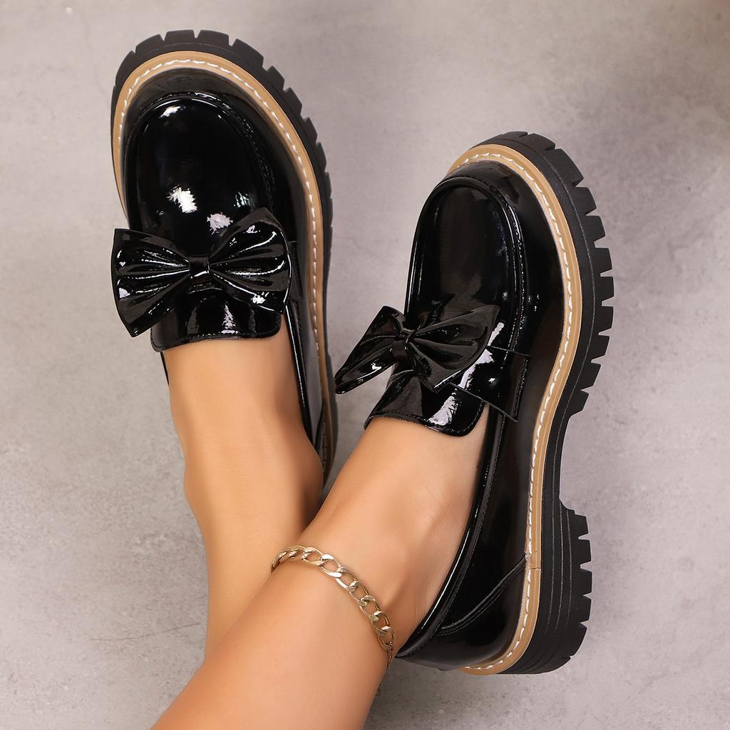 Spring and Autumn New Round Head Style Comfortable Casual Single Shoes Fashionable Shallow Mouth Sexy Bow High Heels for Women