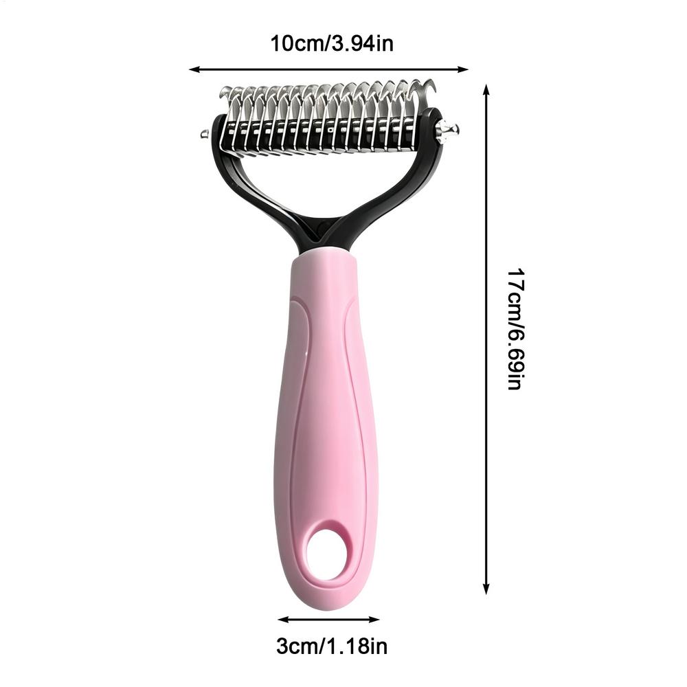 Cat Hair Removal Comb Dog Hair Removal Brush Stainless Steel Double Sided Pet Grooming Brush Removing Tangles Cat Accessories