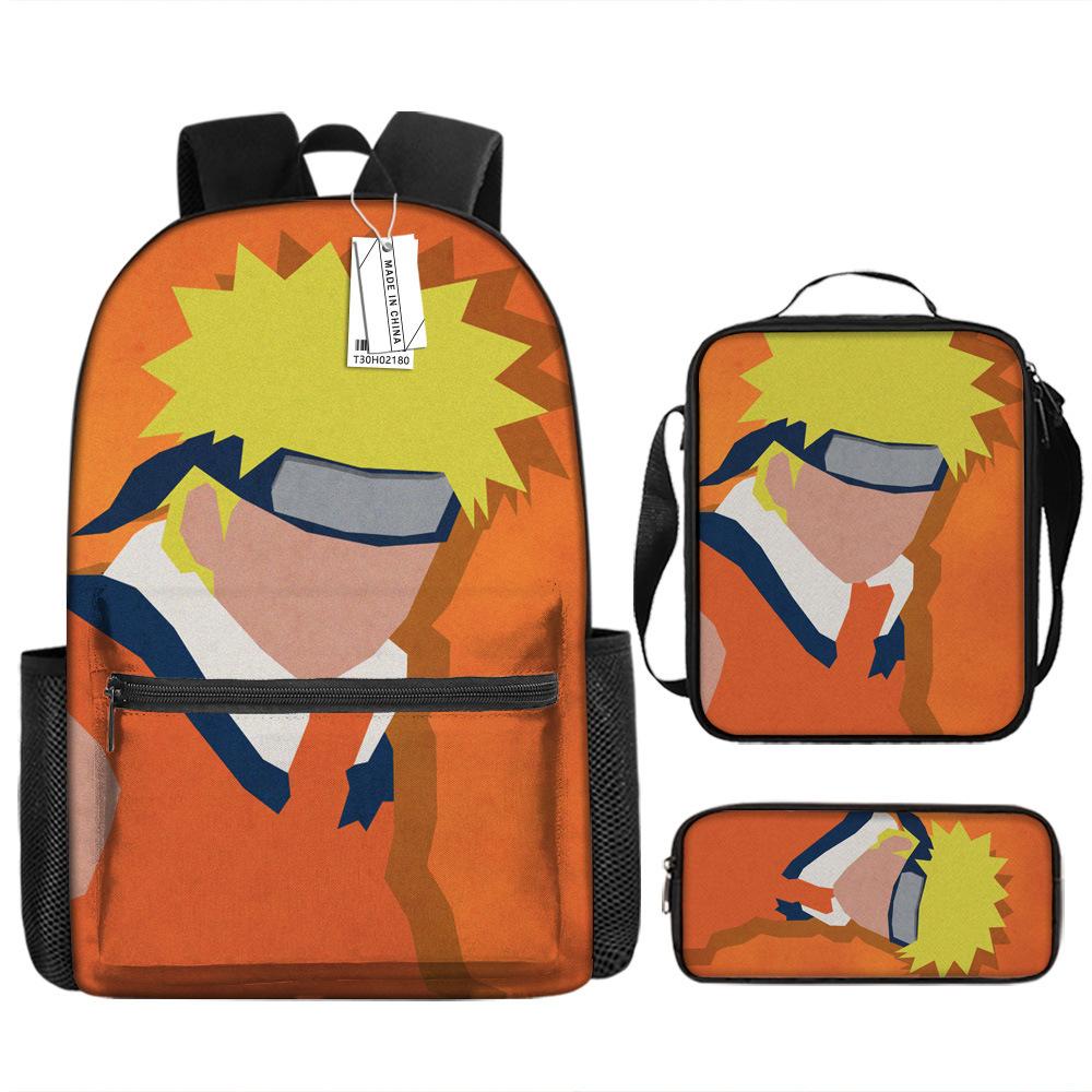 Naruto Naruto Rucksack Kakashi Naruto Uchi Grund- und Mittelschule Schultasche Kinderrucksack Dreiteiliges Set