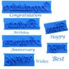 6-Piece Handwritten Phrase Fondant Stamp Set for Cake Decorating
