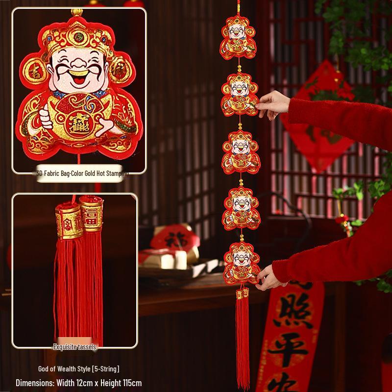 2026 Spring Festival Hanging Decorations: New Year Firecrackers, Lucky Bag, Chili, and Lantern Ornaments for Your Living Room