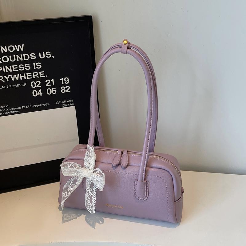

Fashionable Ladies Baguette Shoulder Bag with Bowtie Underarm Commuter Bag for Women Stylish Single Strap Handbag