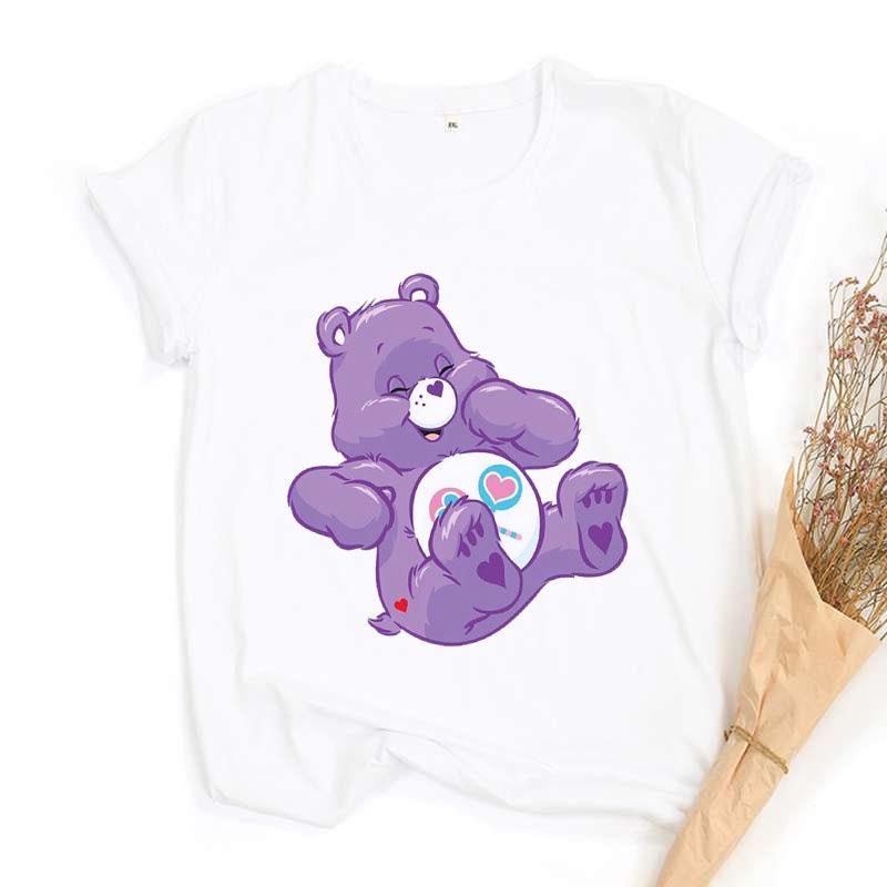 Colorful Baby Bear Round Neck Casual Printed T-shirt Short Sleeve for Boys and Girls Graphic T Shirts Aesthetic