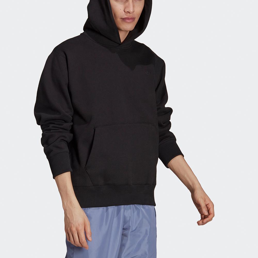 Adidas Originals Fleece Lined Warm Pullover Sweatshirt, Men Solid Color Sports Daily Tops Black H11377