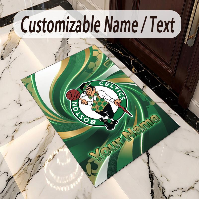 Crystal Velvet Rug Celtic FC Print Custom Name Text Floor Mat Home Decor