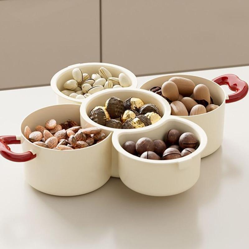 Pack of 1 Removable Drain Basket Fruit Bowl Double Layer Design for Hygienic Storage Snacks and Fruits PP Plastic