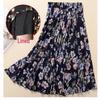 Women's Summer Midi Skirt with Lining - Elegant Swing Ice Silk for Middle-Aged and Elderly