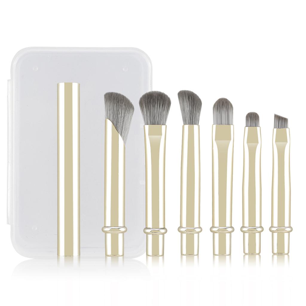 6 Convenient Mini Travel Makeup Brush Set Removable Replacement Brush Head, Nose Shadow Brush Concealer Brush Eyeshadow Brush
