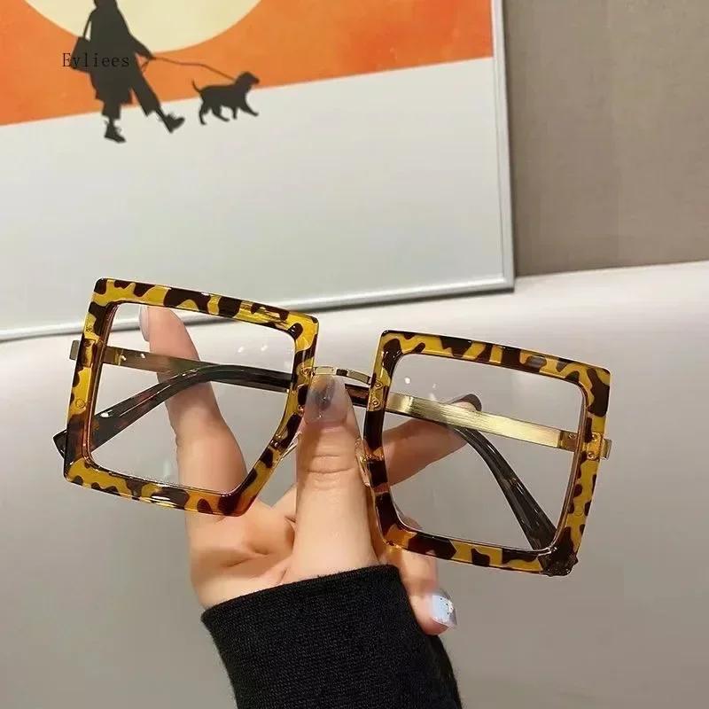 

New Oversized Square Anti Blue Light Blocking Eyeglasses Optical Protect Eyewear High-Definition Men Women Fashion Plain Glasses