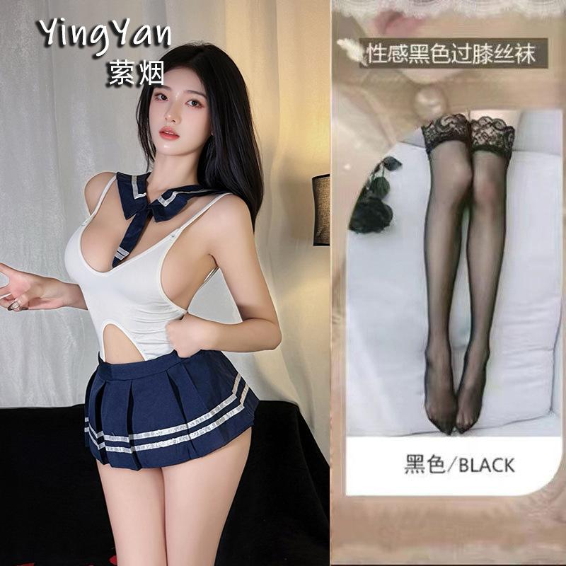 Sexy lingerie seduction student uniform suit one-piece sailor pure desire midnight passion nightclub JK skirt hot