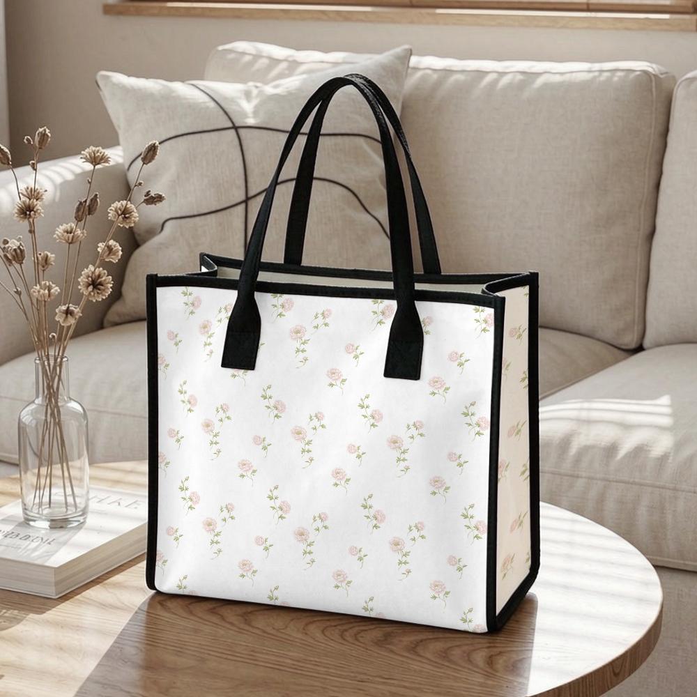 Elegant Floral Tote Bag Fashion Casual Large Capacity Handbag for Daily Use