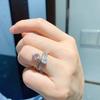 Zircon Women's Ring Pink Yellow Colored Square Jewelry High Carbon