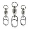 10Pcs Bearing Swivel Oval Split Rings Stainless Steel Hooked Snap Rolling Swivel Lure Connector Jig Connecting Ring Fishing
