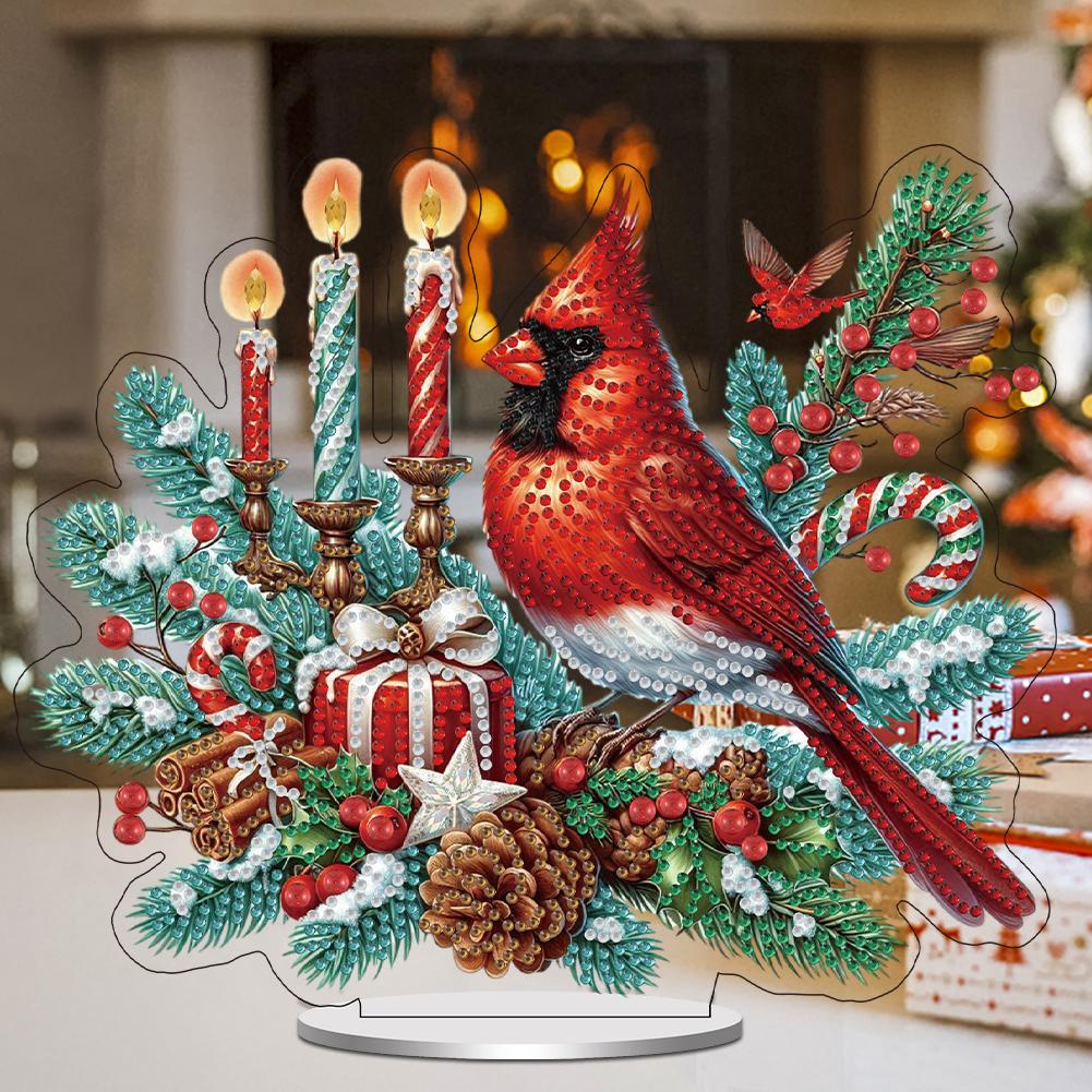 Acrylic Christmas Table Top Diamond Painting Ornament Kits Animal 5D DIY Diamond Art Tabletop Decorations Bedroom Table Decor