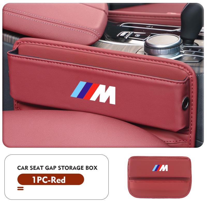 For BMW Leather Car Seat Gap Filler Storage Box Cup Holder Accessories Performance X1 X3 X5 E39 E46 E90 F20 E60 F30 M3 M5