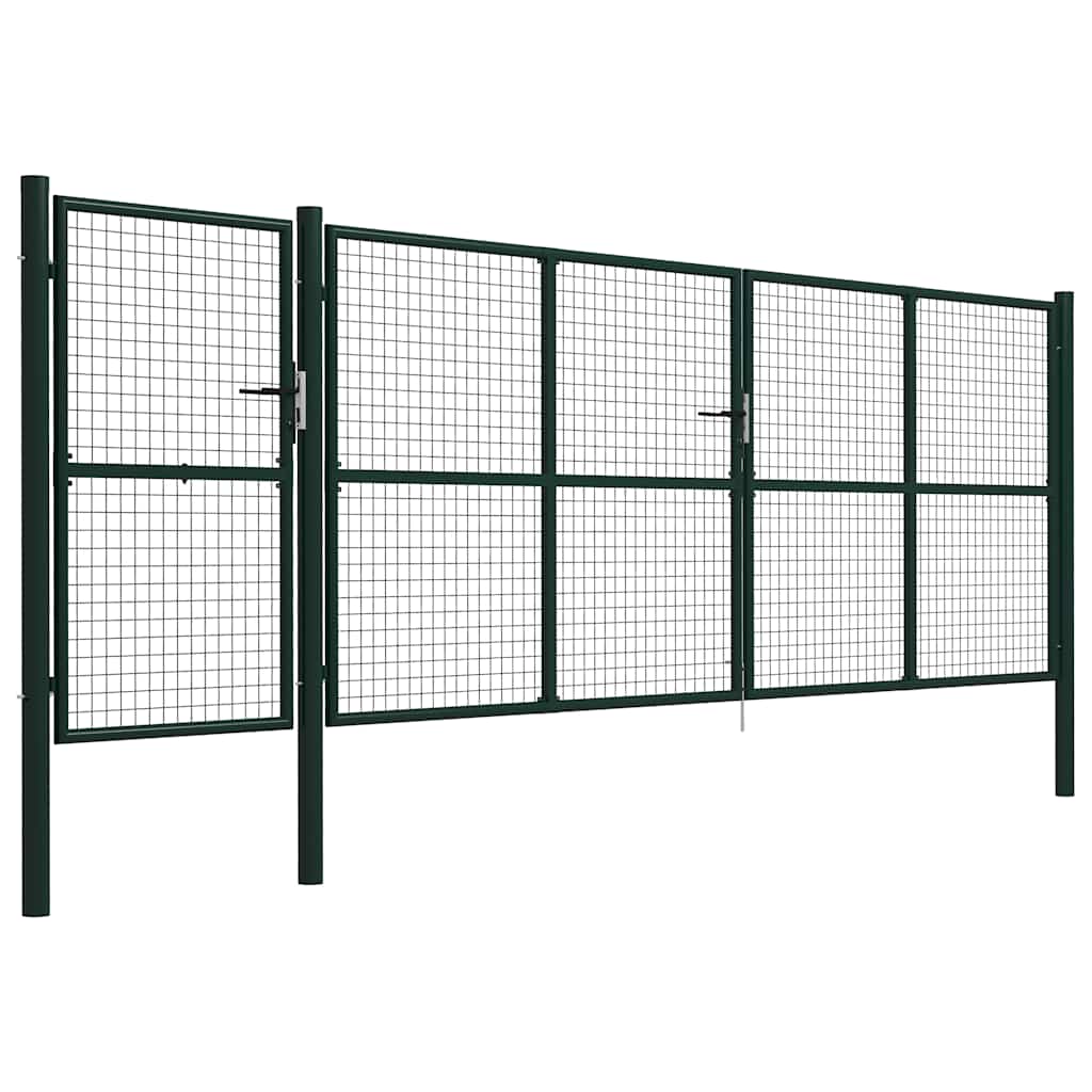Vidaxl Brama Ogrodowa Stalowa 500X150 Cm Zielona