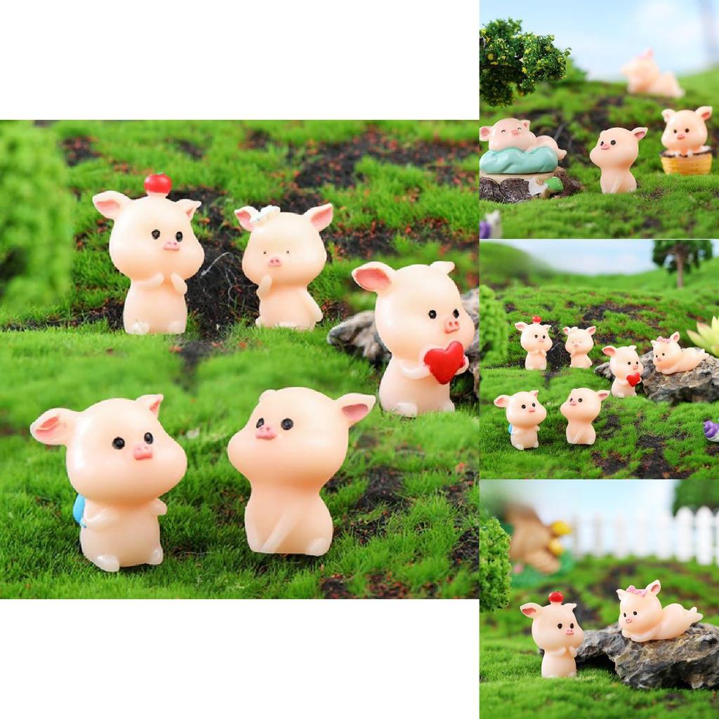Adorable Resin Pig Figurine For Car Decor And Desktop Ornaments Creative Cartoon