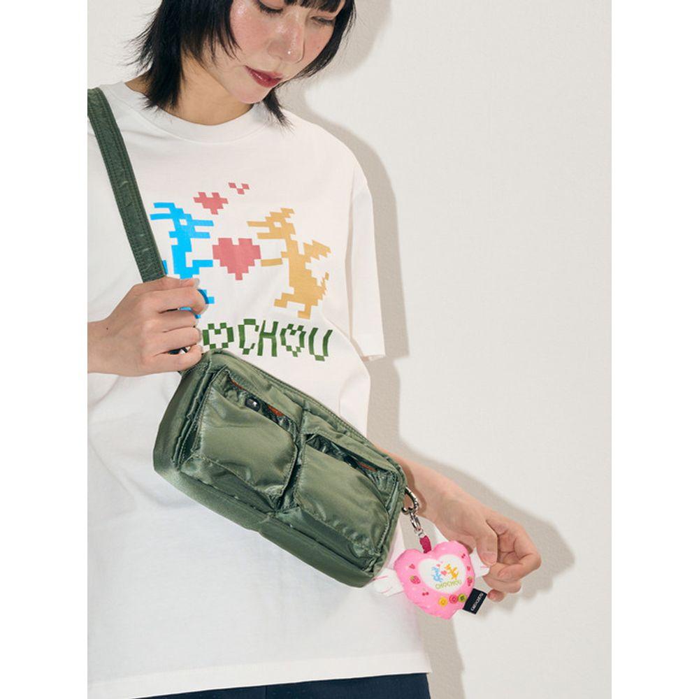 CHOCHOU WinG HEART PIXEL KEY RinG [BERRY PinK]