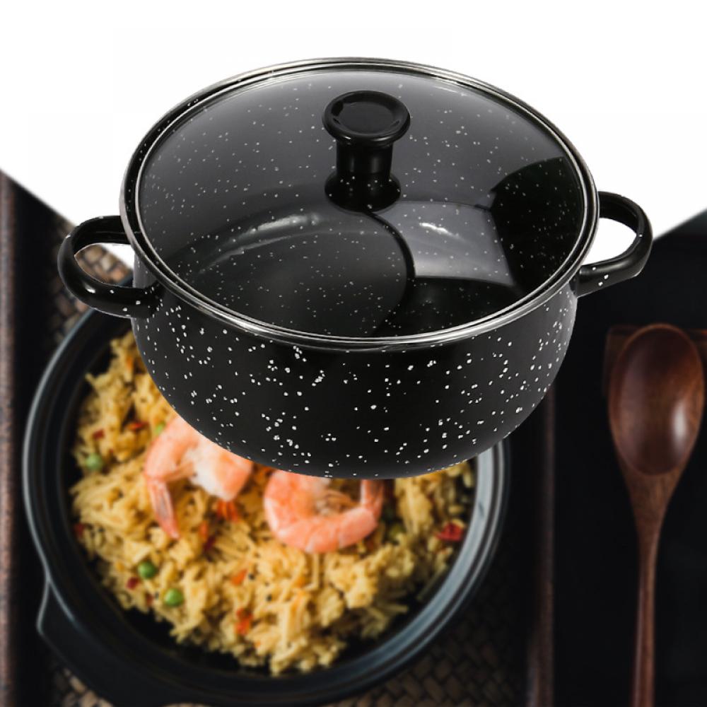 5Pcs/set Single Saucepan Stockpot Enamel Cooking Stock Pot with Lid Kitchen Cooking Cookware Saucepan with Handle Kitchen Stockpot