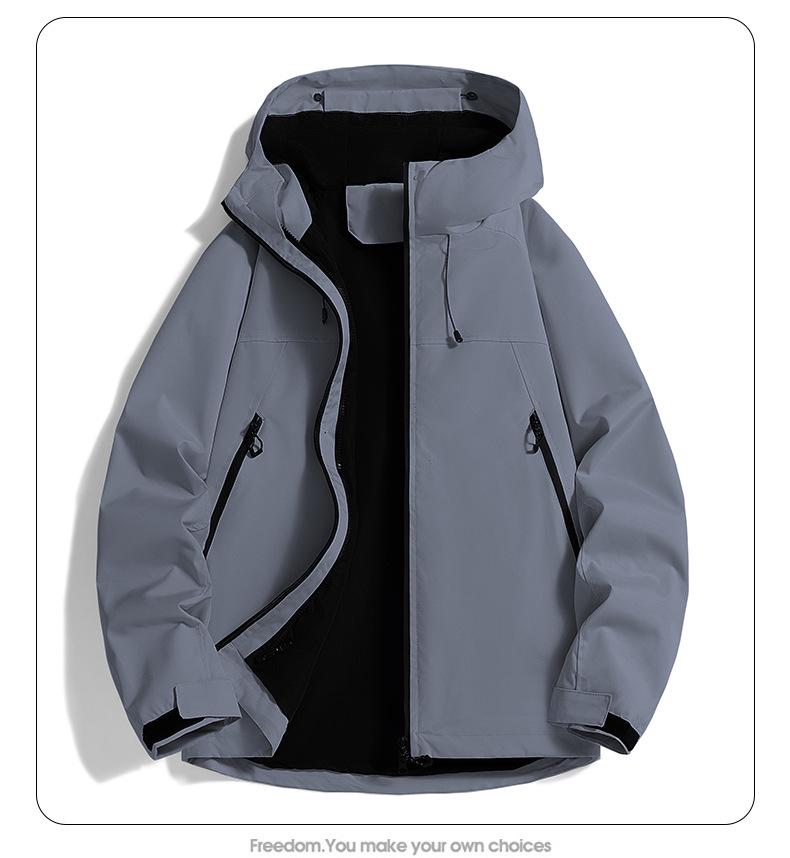 Unisex Color Block Windproof Jacket for Outdoor Sports and Mountaineering