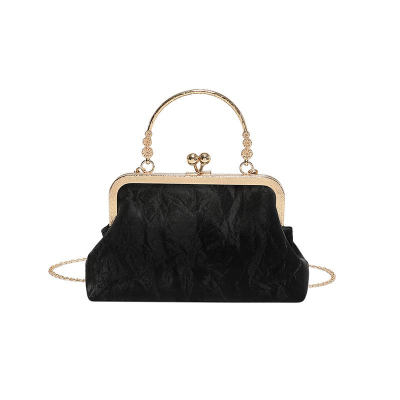 Solid Color Simple and Gentle Lock Handbag Spring New Versatile Ins One-shoulder Crossbody Bag Small Square Bag for Women