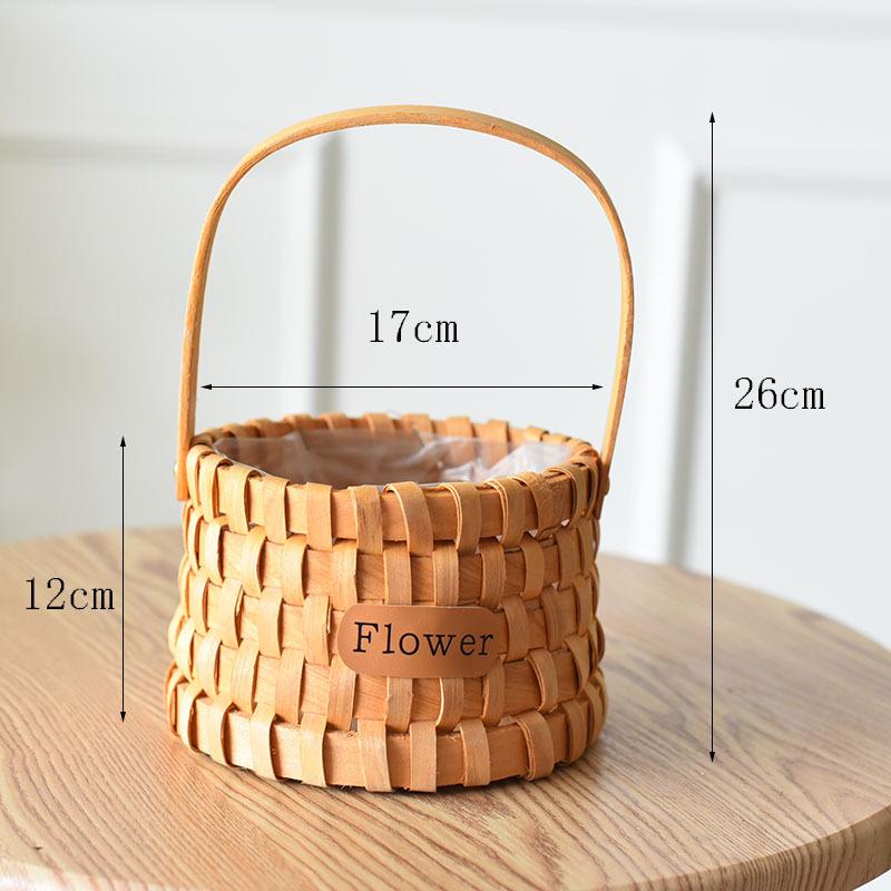 Large European-Style Bamboo Flower Basket for Arrangements - Handwoven Indoor Floral Storage Basket