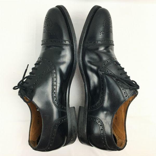 LOTTUSSE Premium Semi-Brogue Cap Toe Business Shoes Black Size 10 (Approx. 28.5cm) Men's(USED)