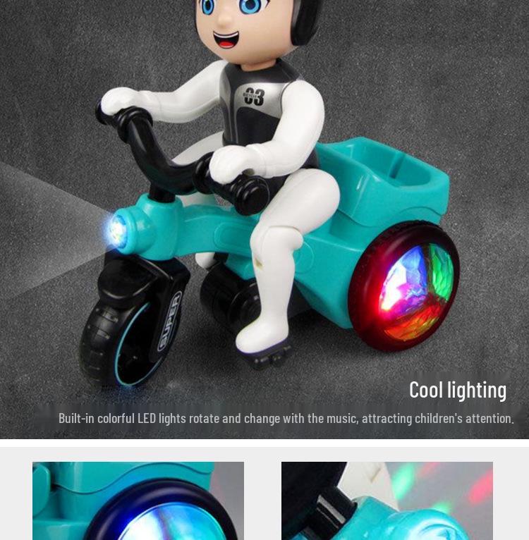 Children's 360-Degree Rotating Electric Tricycle Toy with Lights and Music.