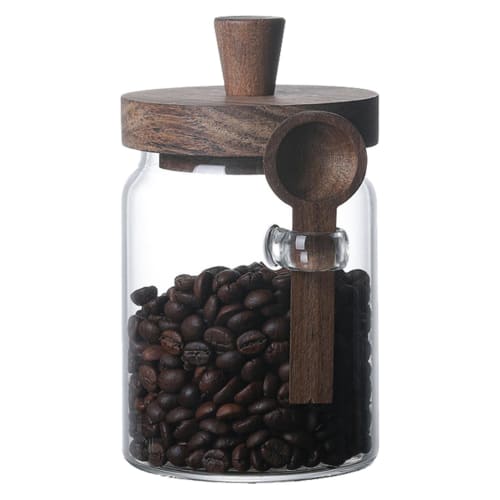 Snow Peak Coffee Bean Storage Jar, Airtight Storage Container for Coffee Beans, Powder, Sugar, Tea, and More. This Glass Canister Is Heat-resistant an