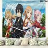 Sword Art Online Wall Tapestry Aesthetic Wall Hanging Printed Fabric Blanket Decorative Tapestries for Bedroom Living Room Home Decor