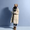 Counter Genuine White Duck Down Long Knee Down Jacket Women's Thickened Northeast Super Thick Cold-resistant Winter Warm Jacket