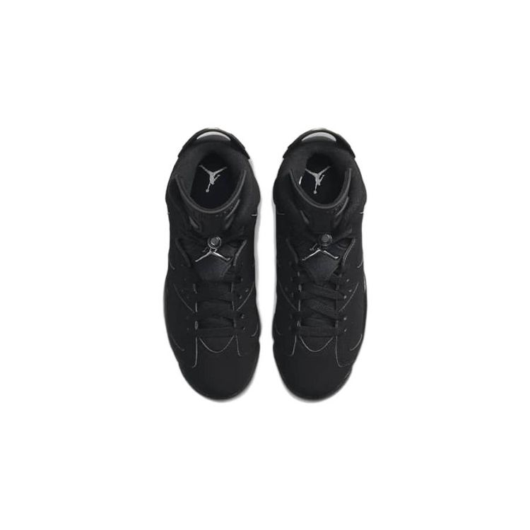 Air Jordan 6 Retro GS Chrome Kids Sneakers Black Metallic-Silver DX2835-001