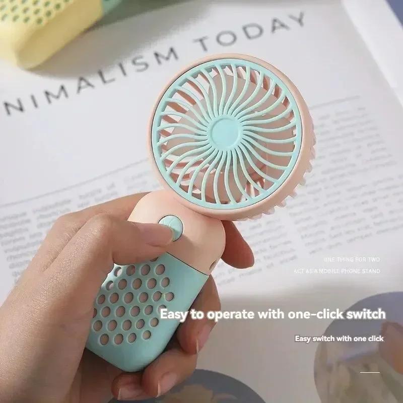 1PCS Handheld Small Fan Cute Mini USB Charging Small Fan Portable Portable Student Dormitory Desktop Small Electric Fan