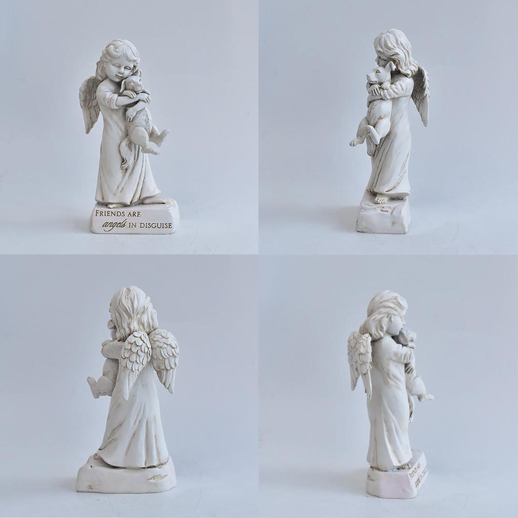 Antique Distressed Angel Resin Figurine for Home or Office Decor