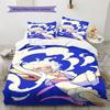 One Piece Gear Pattern Bedding Quilt Set Quilt Cover Pillowcase Home Birthday Gift(1 * duvet cover + 2 * pillowcase, without core)