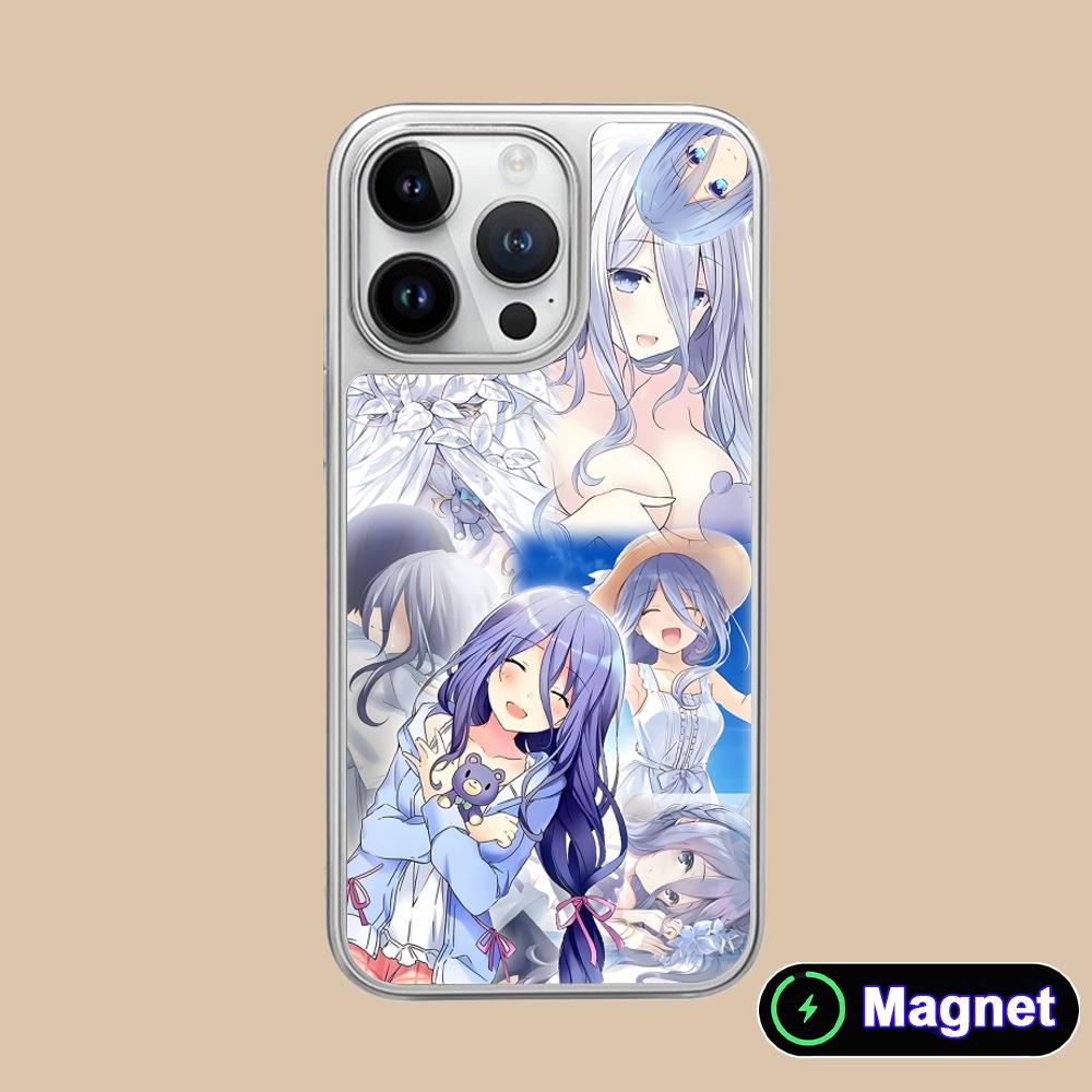Date a Live Mio Takamiya Silver Plating Magsafe Mobile Phone Case for iPhone 17 16 15 14 13 12 11 Air Pro Max Plus Colorful iPhone 11