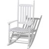 VidaXL Rocking Chair with Curved Seat White Wood