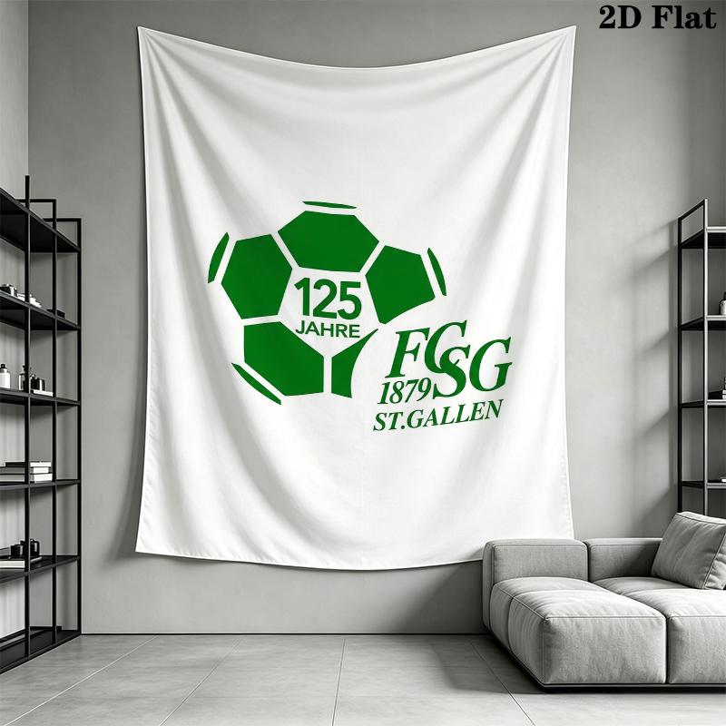 Fc St Gallen Wall Tapestry Aesthetic Wall Hanging Printed Fabric Blanket Decorative Tapestries for Bedroom Living Room Home Decor