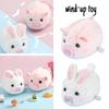 Cute Plush Wind-up Animal Toy Running Piggy Bunny Doll For Kids Plastic Material Visual And Hand-eye Coordination Development Interactive Play