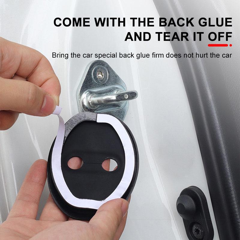 4Pcs/Set Car Door Stopper Cover Door Lock Protective Covers Styling For Tesla Model S Model X Model Y Cybertruck Model 3 Model Y