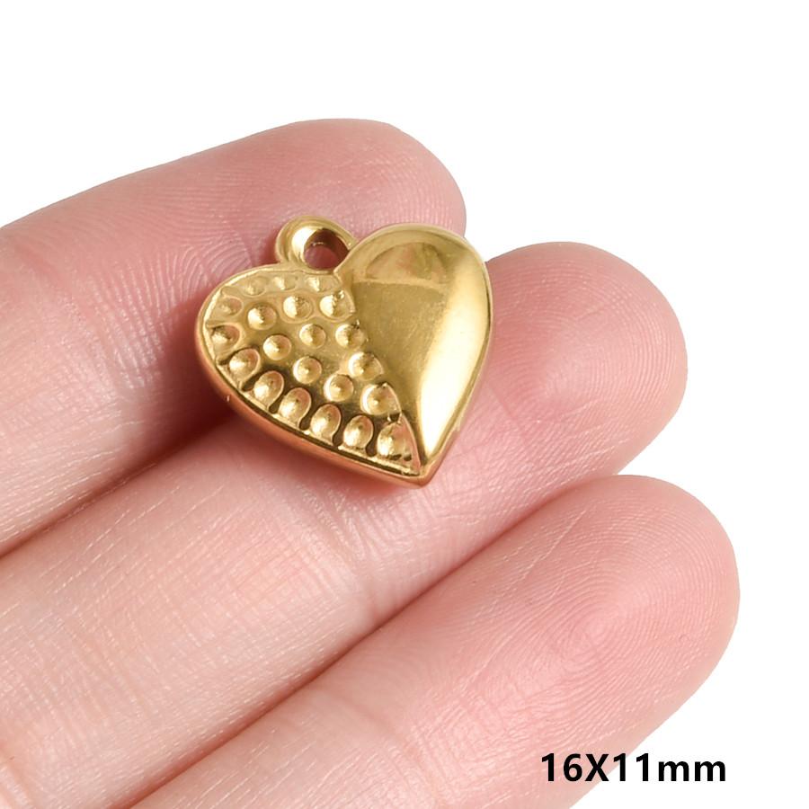 5pcs/Lot Gold Color PVD Stainless Steel Sacred Heart Pendants For Jewelry Making Supplies Sun Love Charm DIY Necklace Bracelets