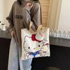Large Capacity Cartoon Kitty Shoulder Bag, Cute Student Tote with Fashionable KT Cat Design for Commuting