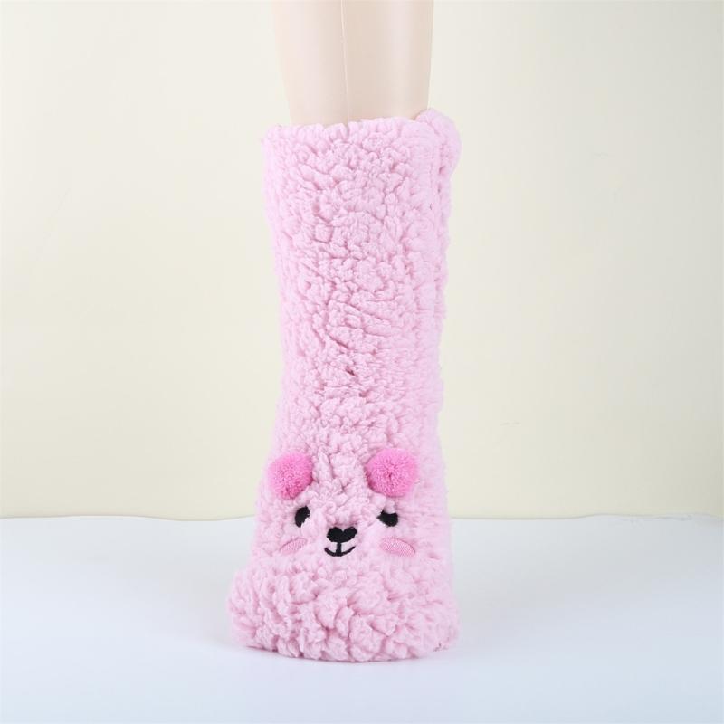 Women's Thicker Warm Fuzzy Socks Plush Warm Winter Socks for Sleep Home,Soft Cozy Socks Cartoon Doll Ankle Crew Socks