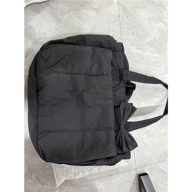 Tote Bag Bow Yoga Bag Winter Embroidered Plaid Space Bag Cotton Shoulder Tote Bag For Daily Use